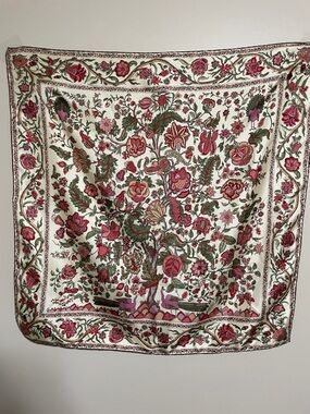 Liberty of London Floral & Peacocks Silk Scarf